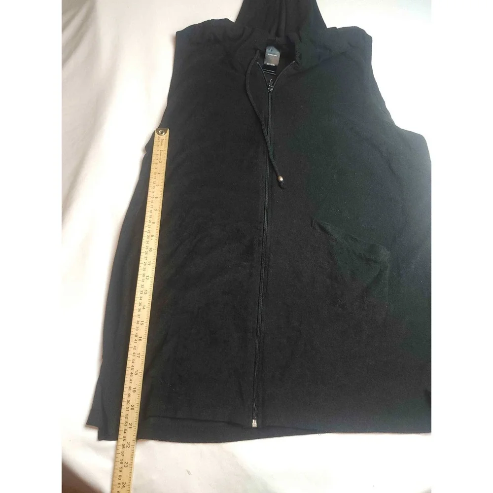 Catalina Sleeveless Hoodie Zip Up Vest Womens Size 2X Black Fleece Athleisure